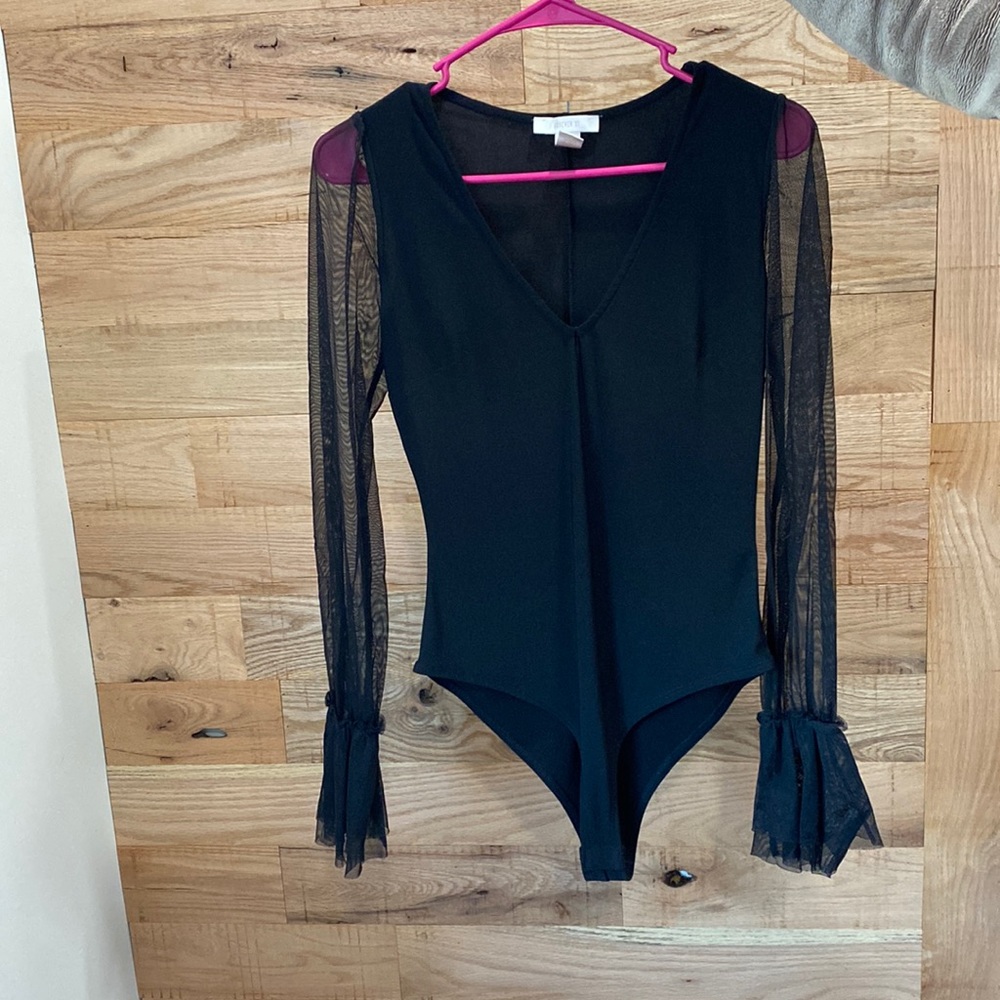 Black long sleeve bodysuit